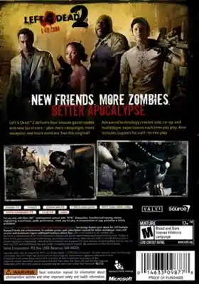 Left 4 Dead 2 (USA) box cover back